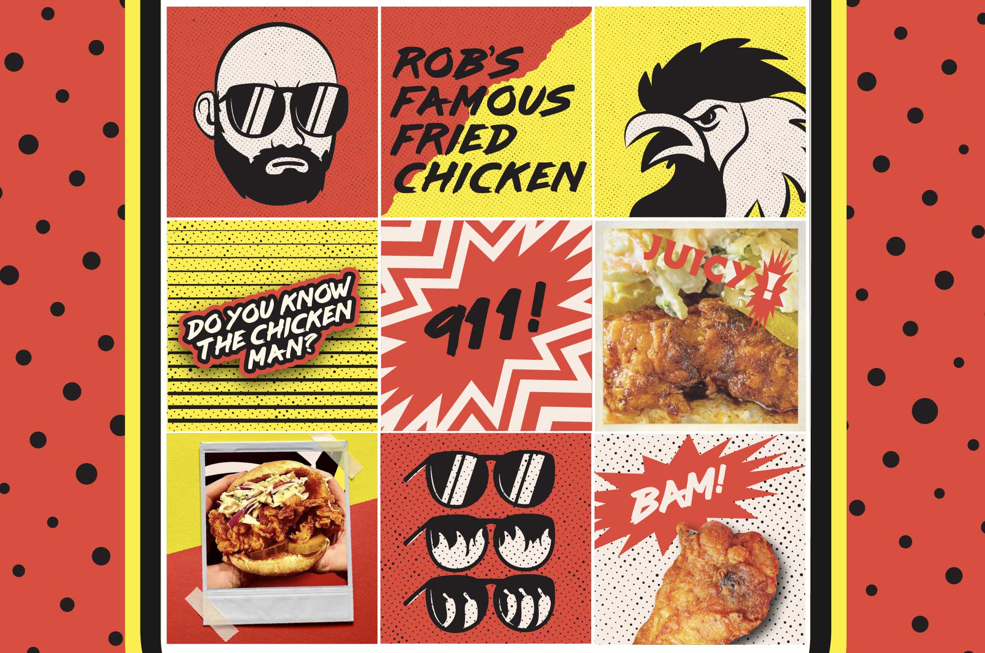 Instagram layout for Rob's Famous Fried Chicken